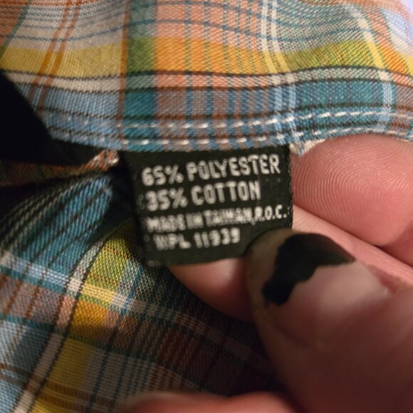 Last Chance! VINTAGE - JC Penny plaid cotton snap-up shirt - Picture 4 of 10